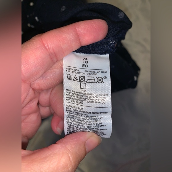 Old navy blue Navy Polka Dot Midi Skirt fluted femme size xl pull on - Picture 5 of 7